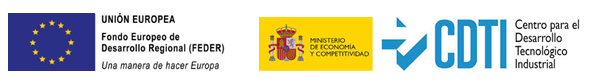 Uni&oacute;n Europea &mdash; Fondo Europeo de Desarrollo Regional (FEDER) &mdash; Una manera de hacer Europa &middot; Ministerio de Econom&iacute;a y Competitividad &middot; CDTI